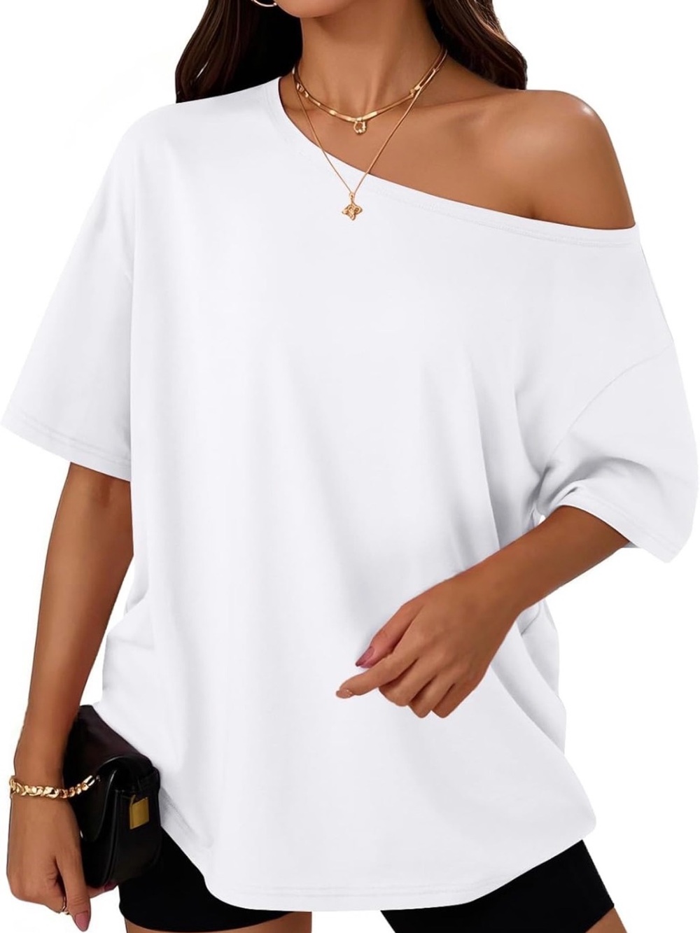 NWOT - Women's Oversized Off Shoulder Tee